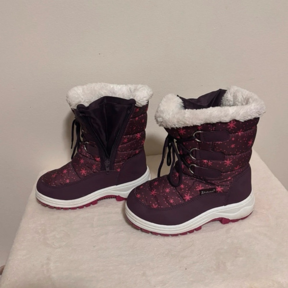 Stonz Kids' Purple Snow Boots with Faux Fur